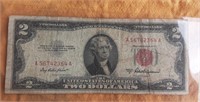 RED SEAL 2 DOLLAR BILL 1953 A