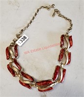 Red and Gold Toned Necklace