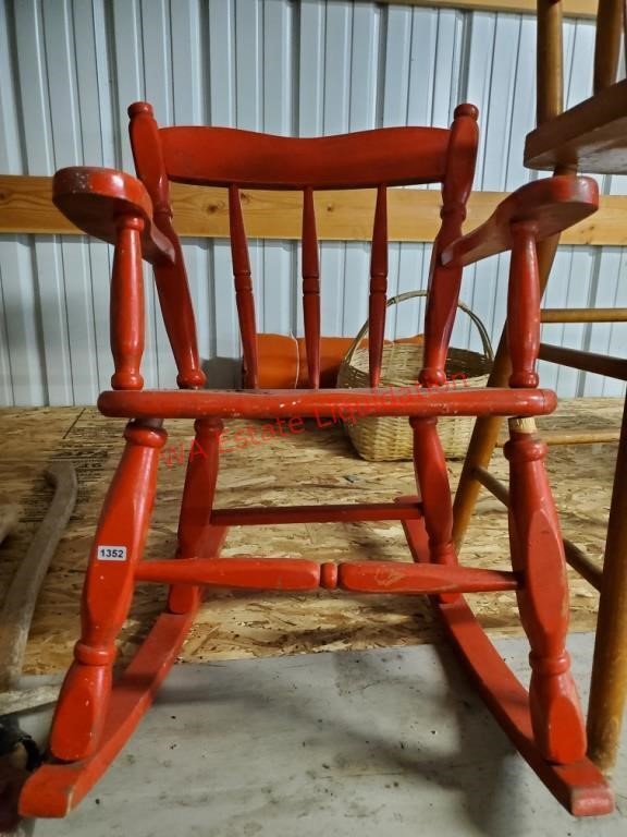 Small Red/Orange Rocking Chair