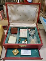 Red Jewelry Box and Contents