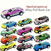 10pcs Compact Pull-Back Cars - Realistic Mini Vehn