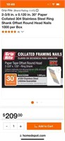 2-3/8" collated  framing nails