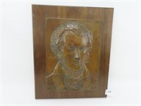 Solid Bronze on Wood Plaque of James Bowie by