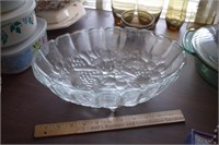 Clear Glass Oval Footed Bowl
