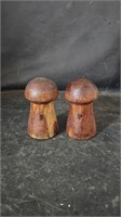 Wood Mushroom Shaped Salt & Pepper Shakers