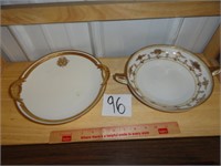 Hand painted Nippon double handle bowl-8.5"
