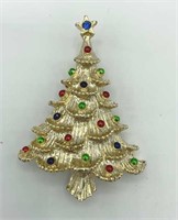 GERRY’S Rhinestone Christmas Tree Gold Tone 2”