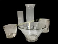 Five Clear Glass Articles