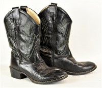 VINTAGE LEATHER WESTERN BOOTS BY OLD WEST