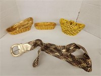 Assorted Decorative Baskets and Women's Belt