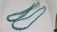 2 turquoise necklaces with clasp