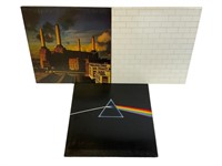 3 - Pink Floyd Vinyl Records w/ Inserts + Poster