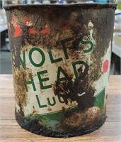 WOLFS HEAD LUBRICANT TIN CAN