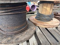 2 Spools w/cable,partial rolls 9/16" and 1"