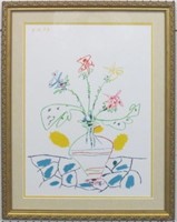 VASE WITH FLOWERS LITHOGRAPH BY PABLO PICASSO