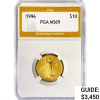 1996 $10 1/4oz American Gold Eagle PGA MS69