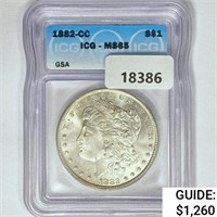 1882-CC Morgan Silver Dollar ICG MS65 GSA