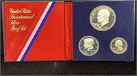 1976-S Bicentennial 40% Silver Proof (3) Coins Set