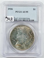 1926  Peace Dollar   PCGS AU-55