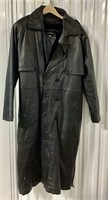 BMM BLACK LEATHER LONG COAT LARGE