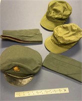F1) 5 Vintage post World War II US Army hats.