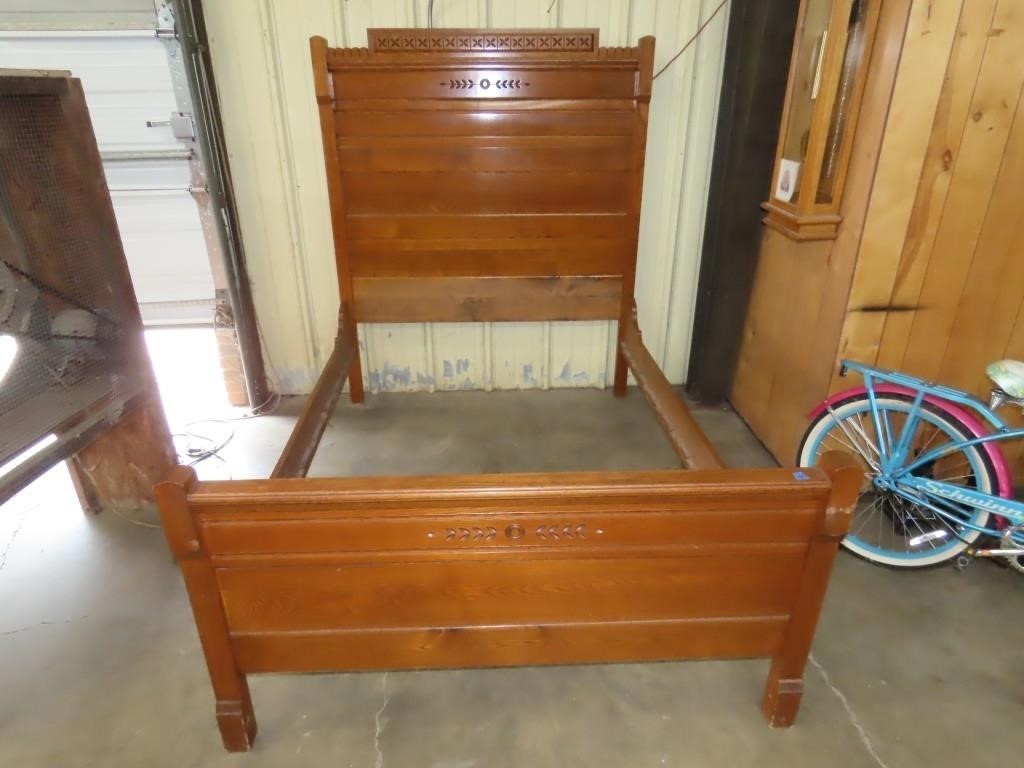 Refinished Oak Buttermold Double Bed