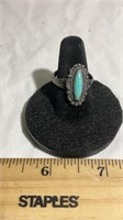Sterling Turquoise Ring Size 6 bent