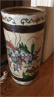 Antique Chinese Porcelain umbrella stand hand