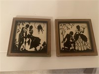 Reverse painting silhouettes on glass