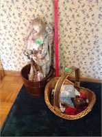 Water bucket, doll, large basket
