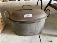 Oval Galvanized Lidded Pot / Boiler
