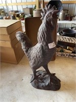 Large Cast Iron Rooster Figure