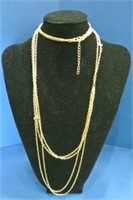 Gold Tone Multi-strand Necklace