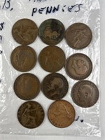 (11) Early 1900s Great Britain Half Pennies