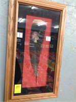R.E. Hinton Framed Turkey Feather w/ Painted