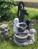 Resin Dogs Fountain 25in tall, 15in wide