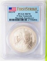 Coin 2013-W 5 Star Generals $1 PCGS MS70