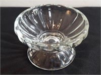 Lilley Footed Sherbet Dish Clear Glass