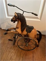 Vintage Wooden Horse Tricyle Toy