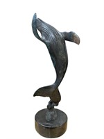 12" Breaching Whale Metal Sculpture