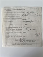 Admiral George Stephens  signed Q&A form