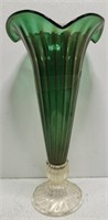 Gorgeous Large Green Glass Vase