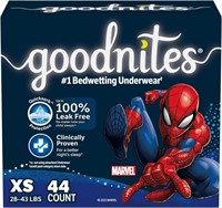 Goodnites Boys' Nighttime Underwear, XS 44CT