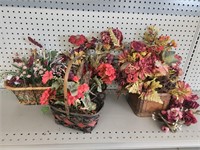 Artificial Flowers w/ Decorative Baskets