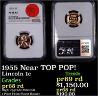 Proof NGC 1955 Lincoln Cent Near TOP POP! 1c Grade