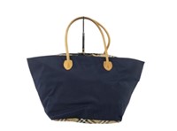 Burberry Navy Nylon Handbag