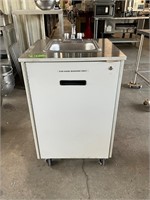 Portable sink with hot water heater on casters