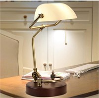 WHITE BANKERS LAMP