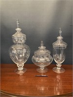 3 Large Apothecary Jars