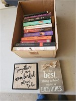 1 Box Of Books and 2 Small Pictures